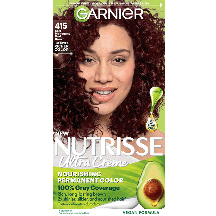 Soft Mahogany Dark Brown Nutrisse Ultra Creme Nourishing Permanent Color - Garnier